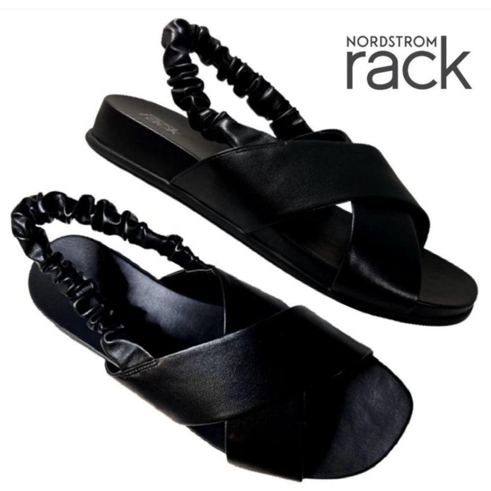 NORDSTROM RACK ELASTIC RUCHE SLING BACK SANDALS